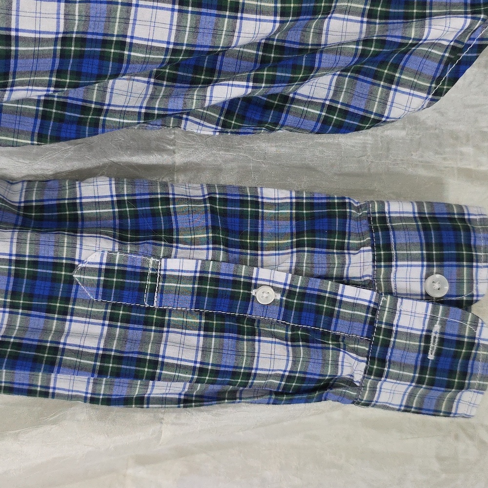 American Eagle Shirt Blue Plaid Casual Button-Front Long Sleeve Men's XS - Picture 6 of 8